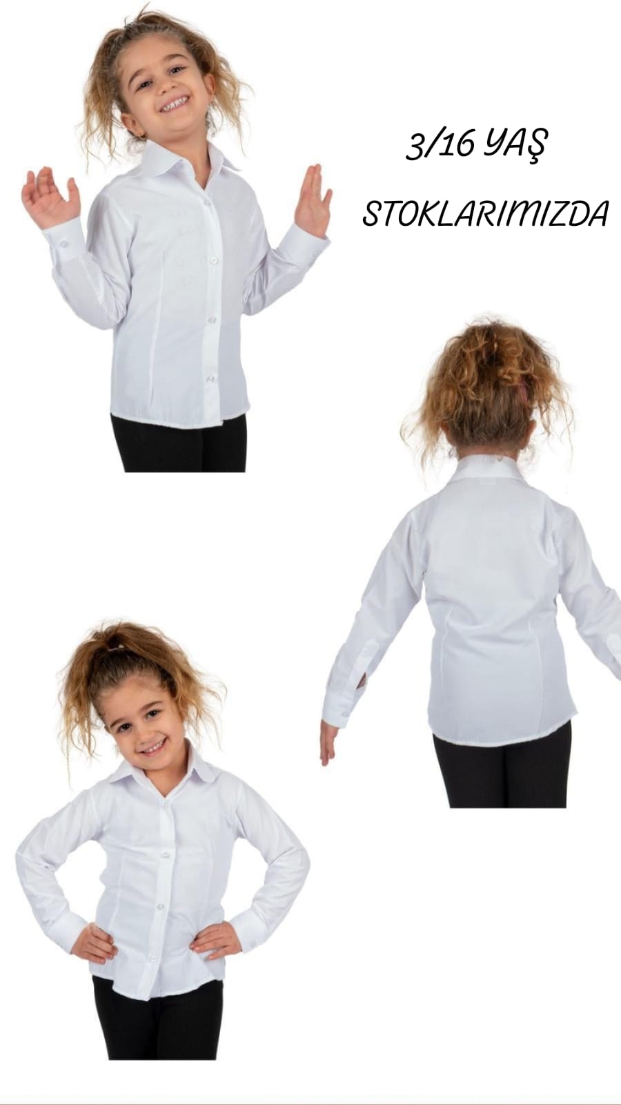Kız cocuk beyaz gömlek
