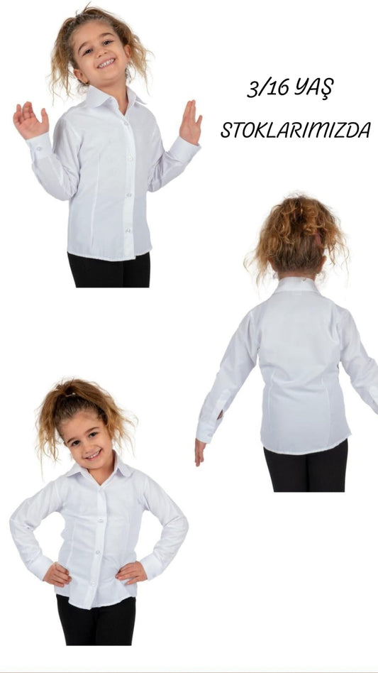 Kız cocuk beyaz gömlek