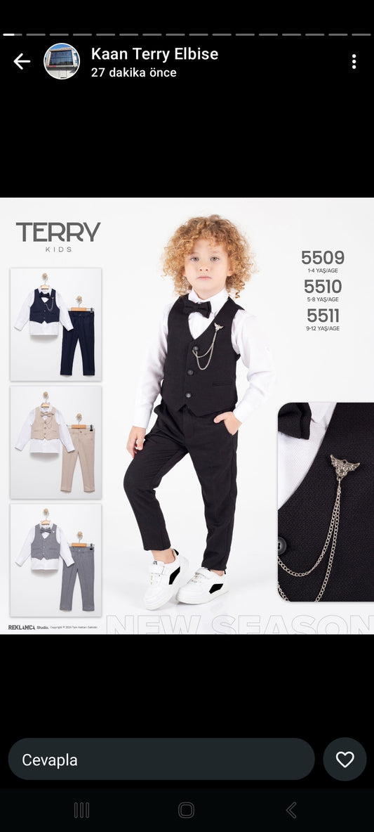 Yelekli takım yaka zencirli